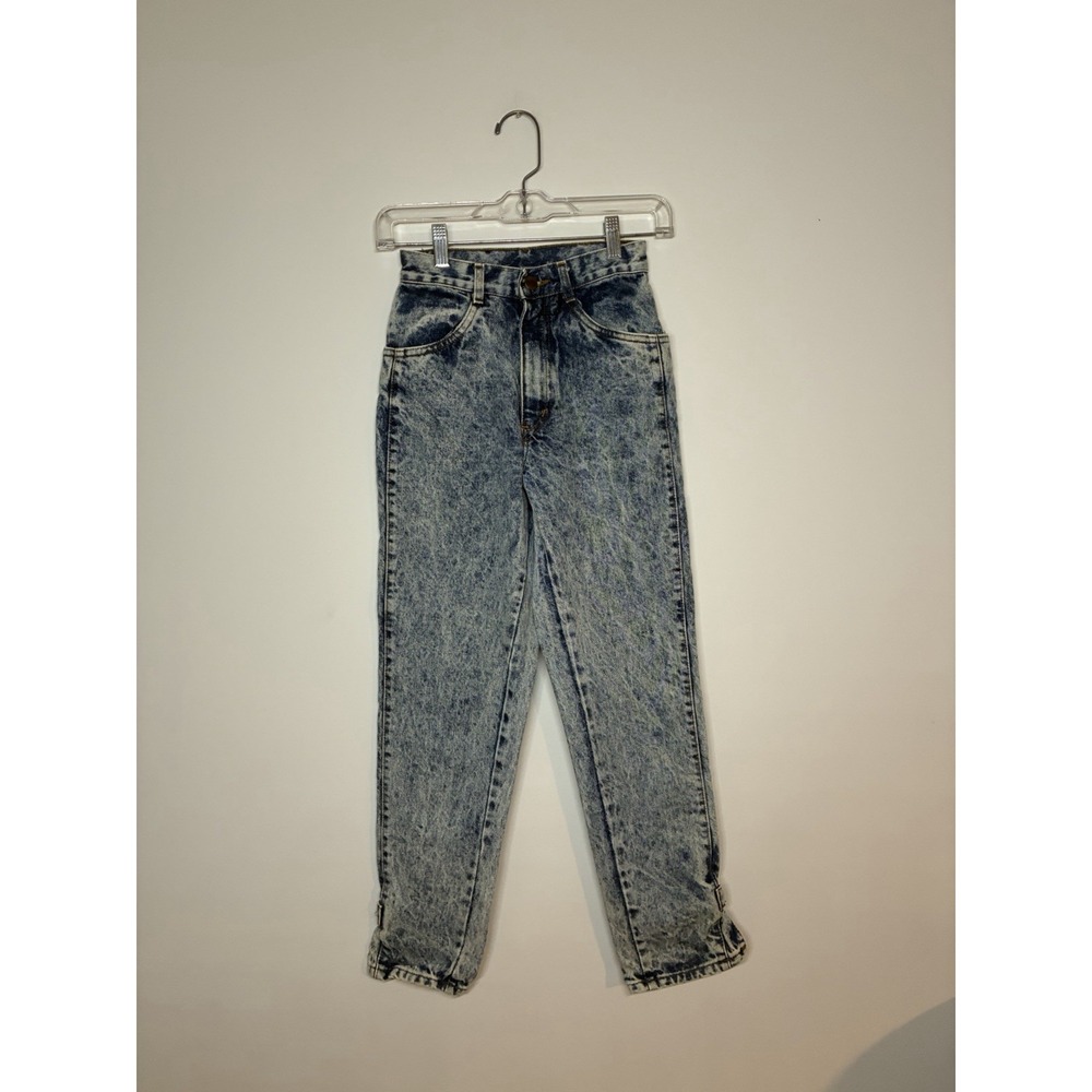 Chic/Vintage 80s Acid Wash USA High Waist Tapered MOM Denim Jeans / Size 2